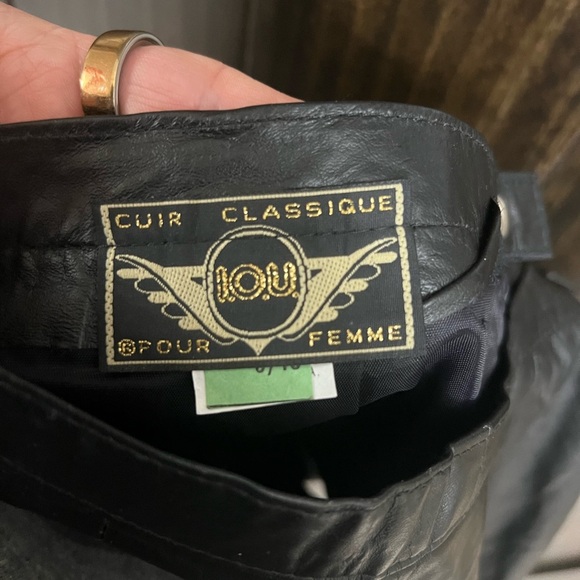 Vintage 1990s Genuine Leather NWT Deadstock Women's Pencil Mini Skirt Sz:9 / 10 - Picture 5 of 9